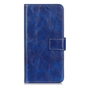 Etui Folio Samsung Galaxy S24 5g Widoczne Szwy Z Imitacji Skóry Lakierowanej Etui Ochronne