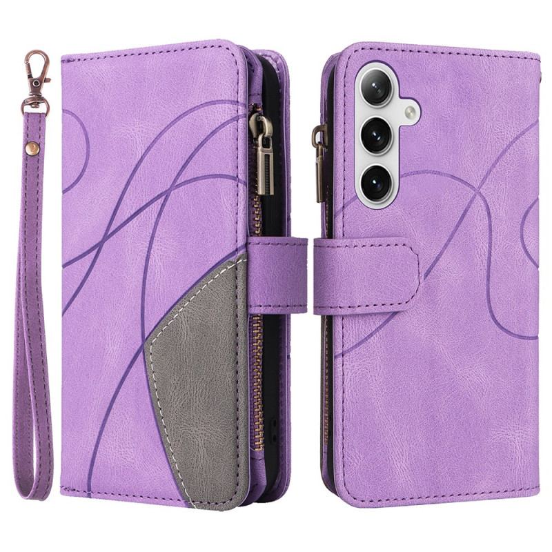 Etui Folio Samsung Galaxy S24 5g Z Dwukolorowym Portfelem Na Pasku Etui Ochronne