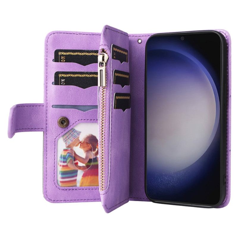 Etui Folio Samsung Galaxy S24 5g Z Dwukolorowym Portfelem Na Pasku Etui Ochronne