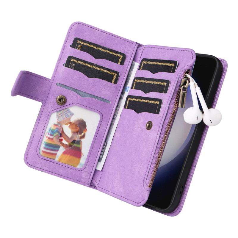 Etui Folio Samsung Galaxy S24 5g Z Dwukolorowym Portfelem Na Pasku Etui Ochronne