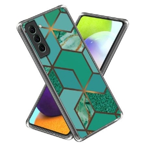 Etui Samsung Galaxy S24 5g Abstrakcyjny Wzór Marmuru W Zielonej Geometrii