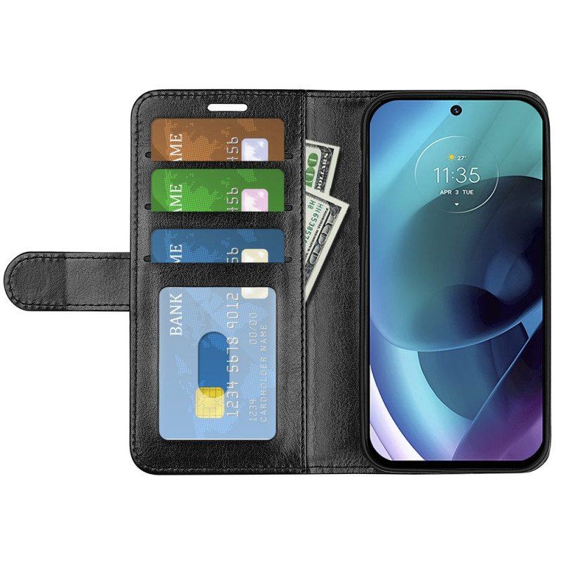 Etui Folio do Moto G51 5G Designerski Efekt Skóry