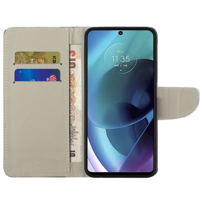 Etui Folio do Moto G51 5G Nie Dotykaj Mojego Telefonu