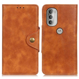 Etui Folio do Moto G51 5G Vintage Sztuczna Skóra I Guzik