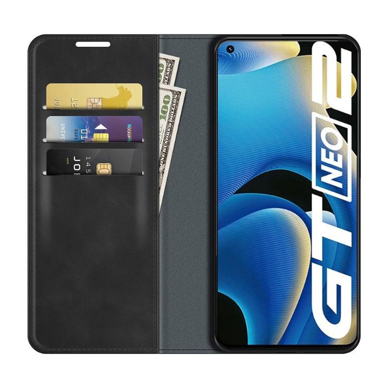 Case do Realme GT Neo 3T / Neo 2 Biznes Faux Skórzany Stojak Funkcyjny