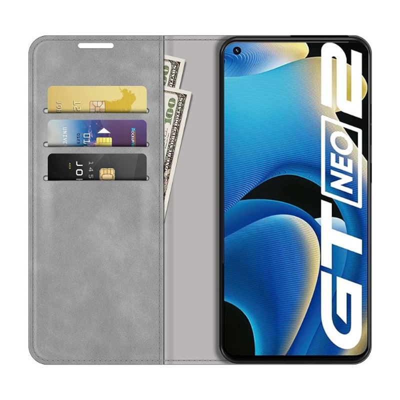 Case do Realme GT Neo 3T / Neo 2 Biznes Faux Skórzany Stojak Funkcyjny