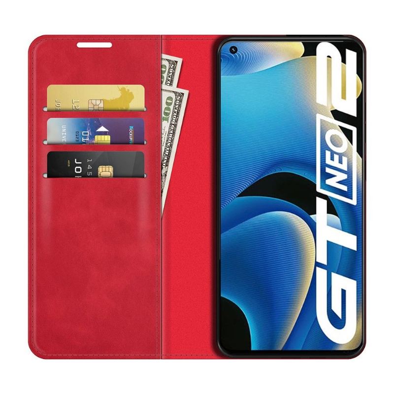 Case do Realme GT Neo 3T / Neo 2 Biznes Faux Skórzany Stojak Funkcyjny