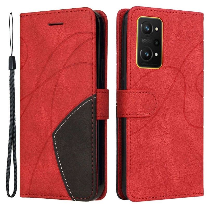 Etui Folio do Realme GT Neo 3T / Neo 2 Obrzeża Bicolor Artystyczny