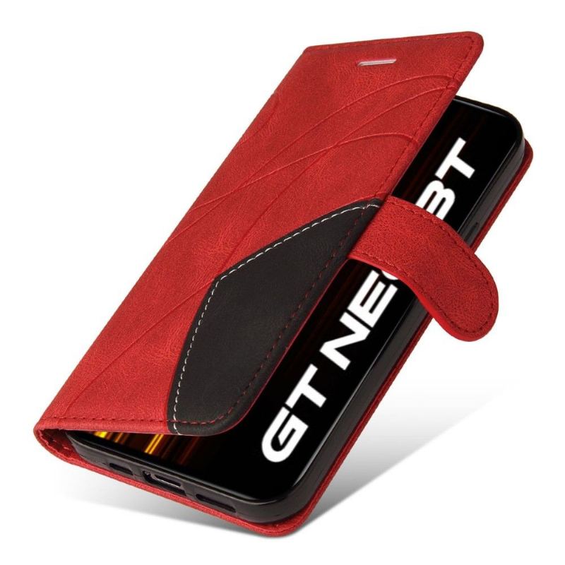 Etui Folio do Realme GT Neo 3T / Neo 2 Obrzeża Bicolor Artystyczny