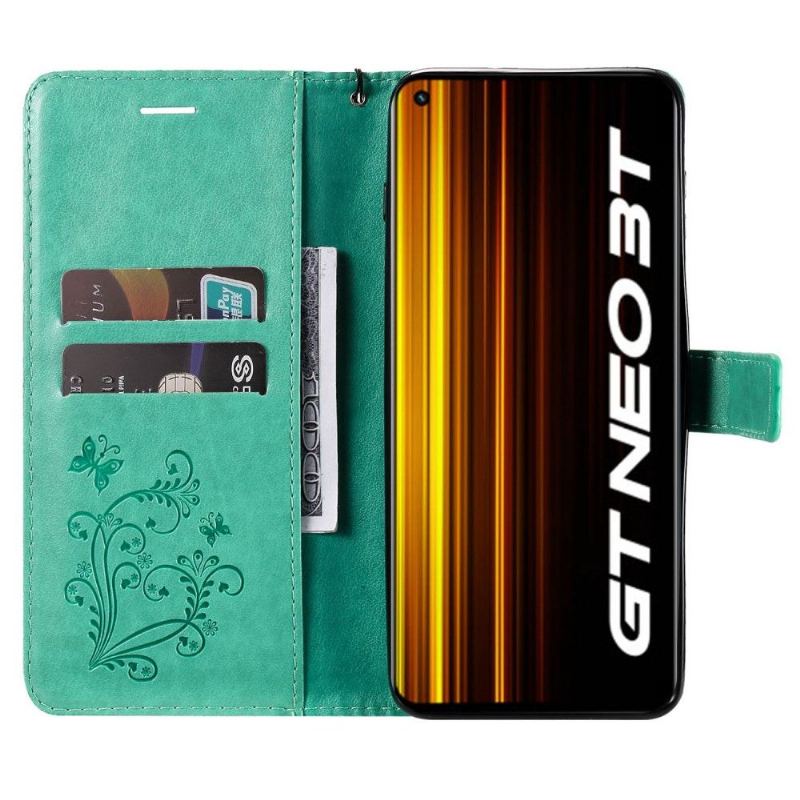 Etui Folio do Realme GT Neo 3T / Neo 2 Obrzeża Obsługa Funkcji Motyli