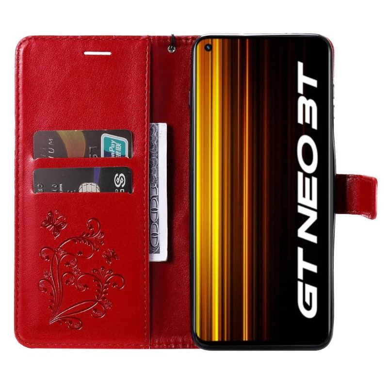 Etui Folio do Realme GT Neo 3T / Neo 2 Obrzeża Obsługa Funkcji Motyli