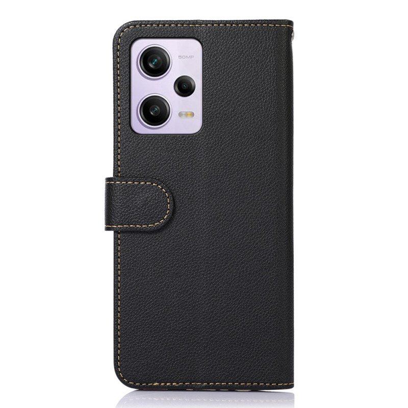 Etui Folio do Xiaomi Redmi Note 12 Pro Rfid Khazneh W Stylu Liczi