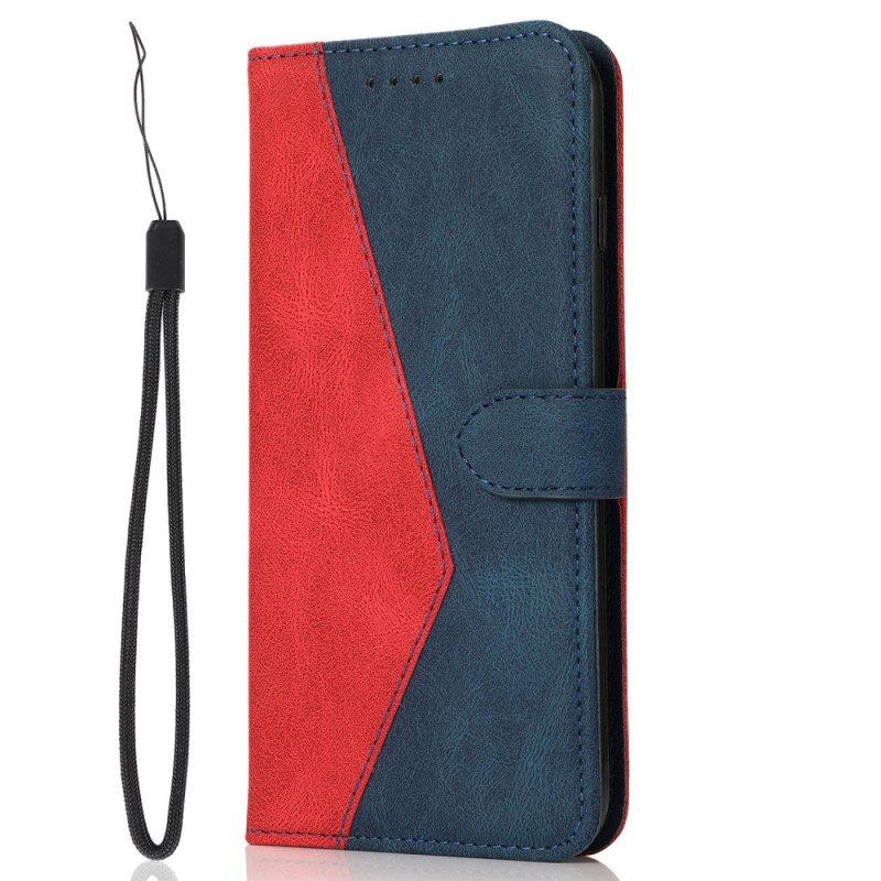 Etui Folio do Xiaomi Redmi Note 12 Pro z Łańcuch Dwukolorowy Pasek