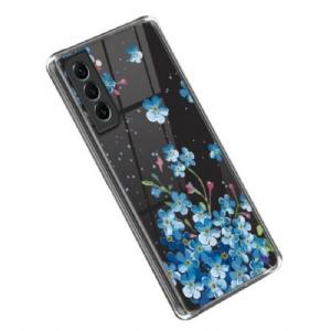 Etui do Samsung Galaxy S23 5G Niebieskie Kwiaty