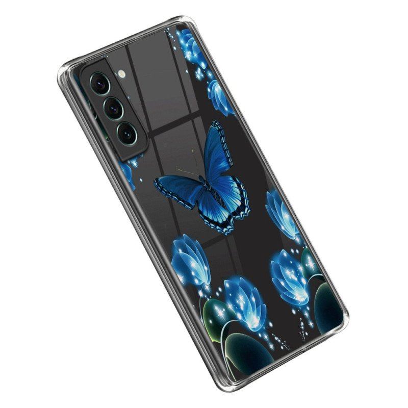 Etui do Samsung Galaxy S23 5G Niebieskie Motyle