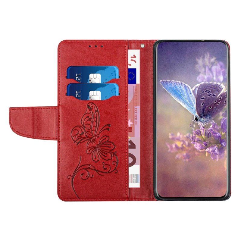 Etui Folio do Samsung Galaxy S23 5G Dwukolorowy Barokowy Motyl