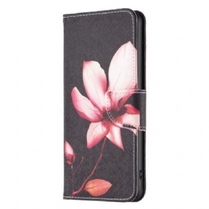 Etui Folio do Samsung Galaxy S23 5G Kwiat Na Czarnym Tle