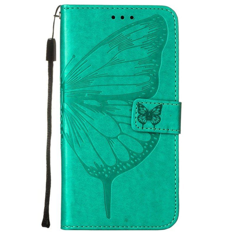 Etui Folio do Samsung Galaxy S23 5G Projekt Motyla Ze Smyczą