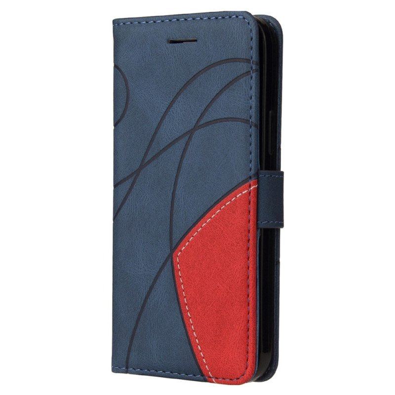 Etui Folio do Samsung Galaxy S23 5G z Łańcuch Dwukolorowy Pasek