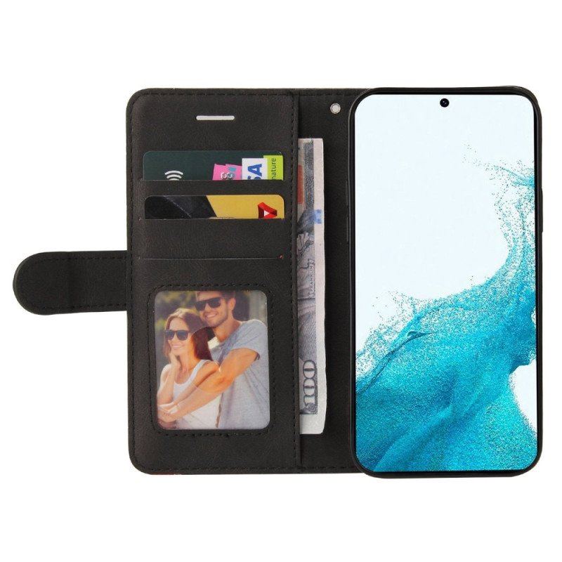 Etui Folio do Samsung Galaxy S23 5G z Łańcuch Dwukolorowy Pasek