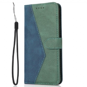 Etui Folio do Samsung Galaxy S23 5G z Łańcuch Dwukolorowy Pasek