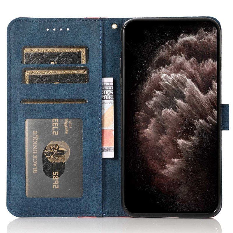 Etui Folio do Samsung Galaxy S23 5G z Łańcuch Dwukolorowy Pasek