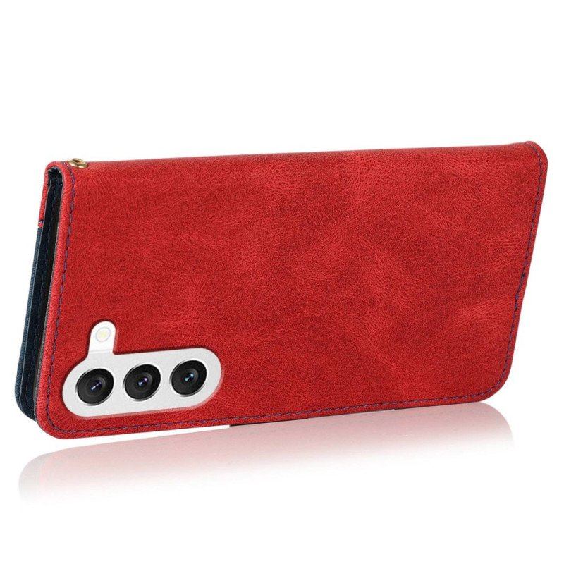 Etui Folio do Samsung Galaxy S23 5G z Łańcuch Dwukolorowy Pasek