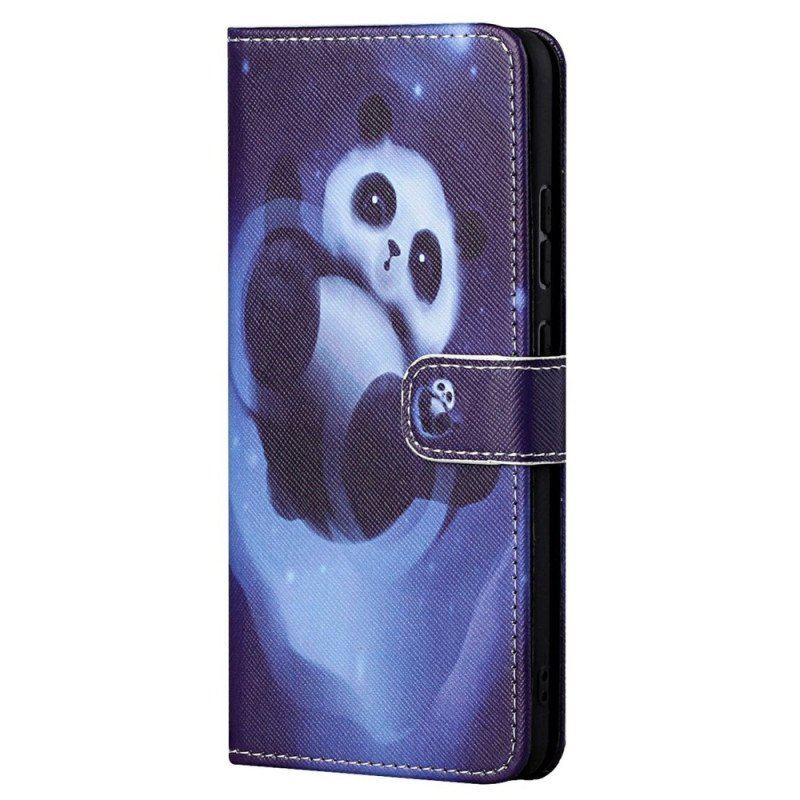 Etui Folio do Samsung Galaxy S23 5G z Łańcuch Paskowata Panda