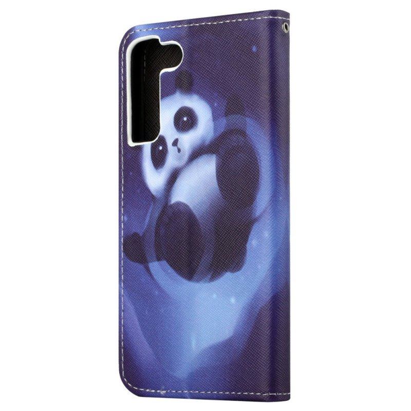 Etui Folio do Samsung Galaxy S23 5G z Łańcuch Paskowata Panda