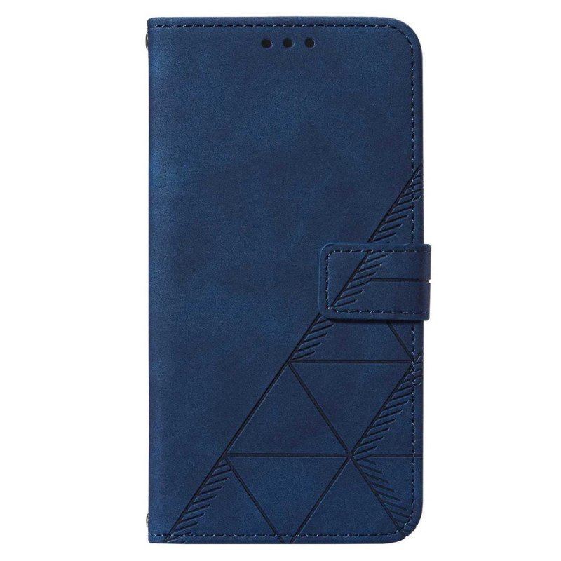 Etui Folio do Samsung Galaxy S23 5G z Łańcuch Trójkąty Paska