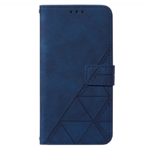 Etui Folio do Samsung Galaxy S23 5G z Łańcuch Trójkąty Paska