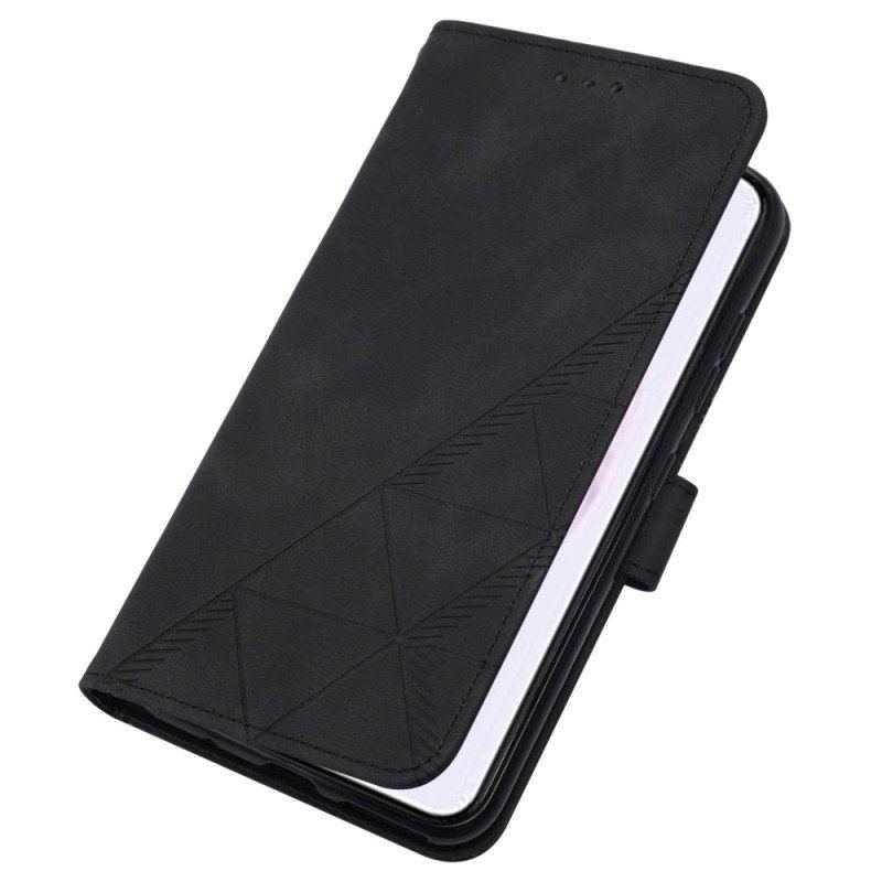 Etui Folio do Samsung Galaxy S23 5G z Łańcuch Trójkąty Paska