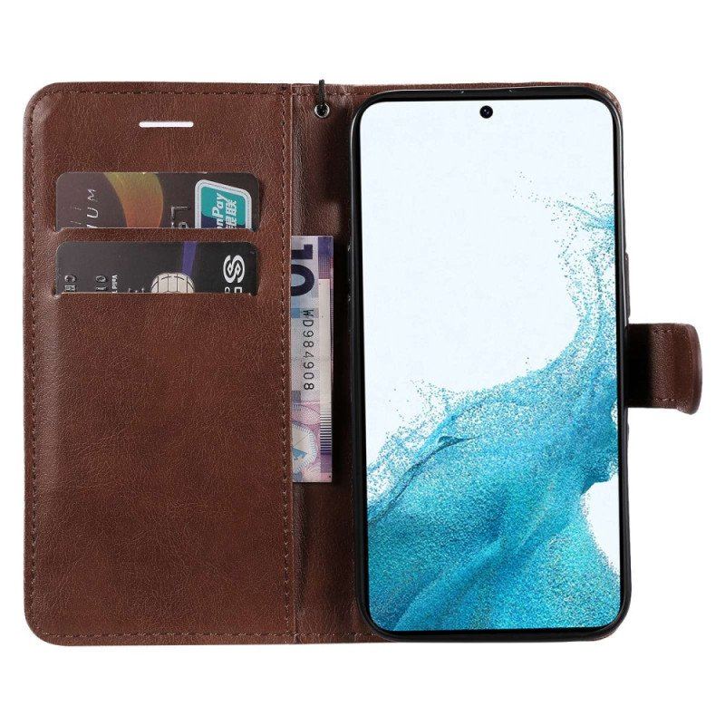 Etui Folio do Samsung Galaxy S23 5G z Łańcuch Zwykły Z Paskiem