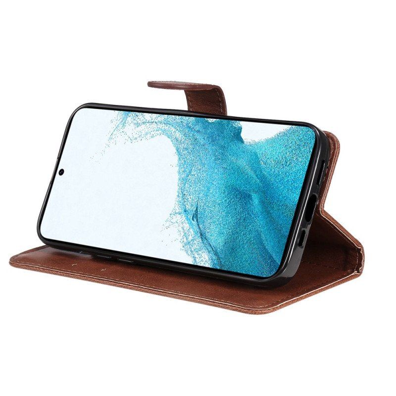 Etui Folio do Samsung Galaxy S23 5G z Łańcuch Zwykły Z Paskiem