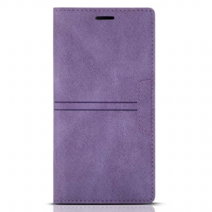 Etui Na Telefon do Samsung Galaxy S23 5G Etui Folio Stylowe Skórzane Przeszycia Magnetyczne Zapięcie