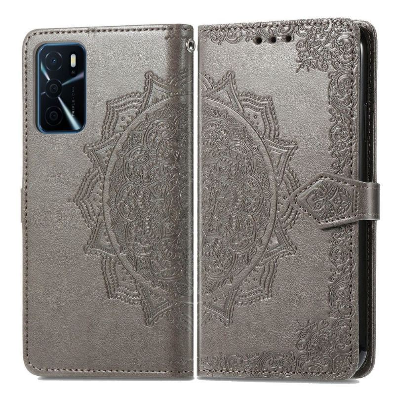 Etui Folio do Oppo A16 / A16s Mandala Relief Faux Leather