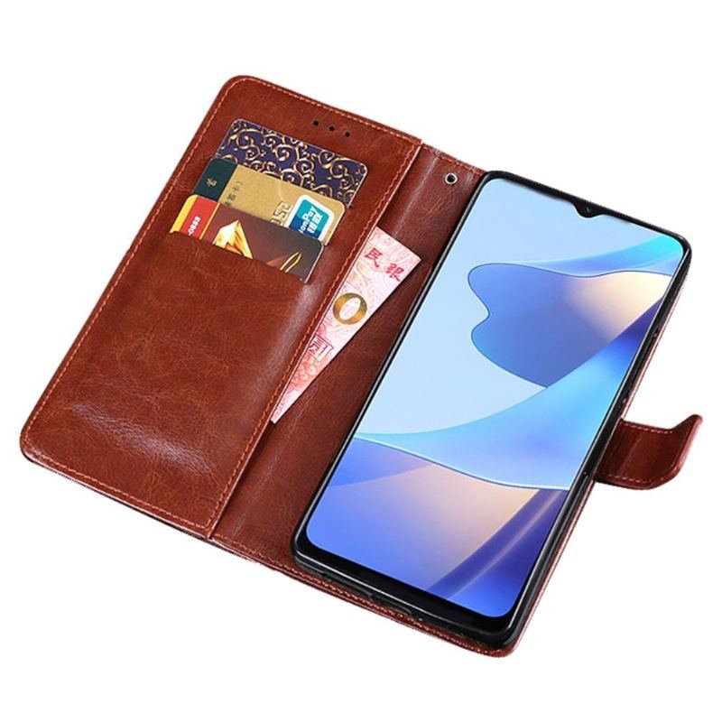 Etui Folio do Oppo A16 / A16s Skórzany Futerał Idewei Folio Efekt Skóry