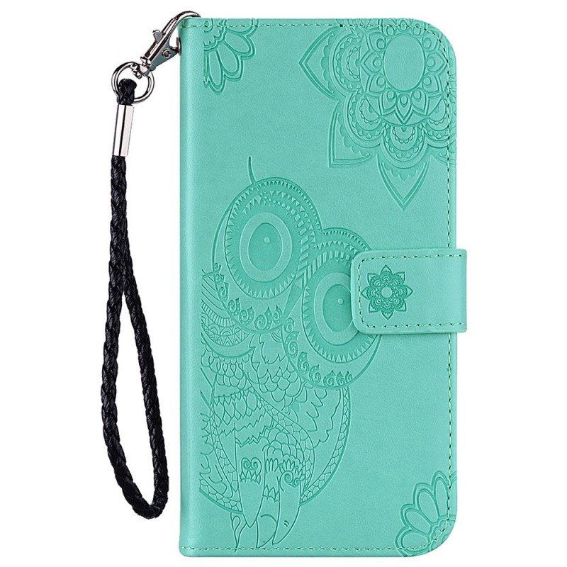 Etui Folio do Samsung Galaxy S23 Ultra 5G Sowa Mandala I Smycz