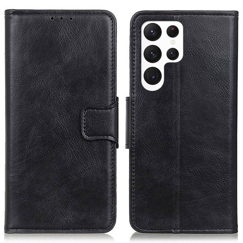 Etui Folio do Samsung Galaxy S23 Ultra 5G Stylowe Skórzane Zapięcie Dwustronne