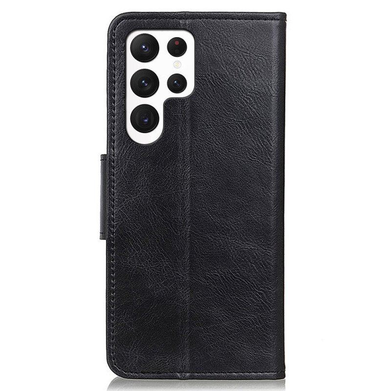 Etui Folio do Samsung Galaxy S23 Ultra 5G Stylowe Skórzane Zapięcie Dwustronne