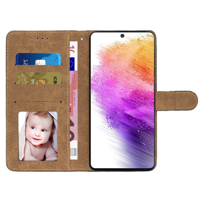 Etui Folio do Samsung Galaxy S23 Ultra 5G z Łańcuch Linie Smyczy