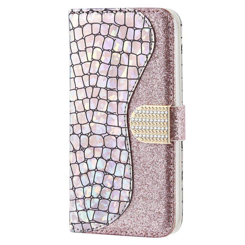 Etui Na Telefon Pokrowce do Samsung Galaxy S23 Ultra 5G Krokodyle Diamenty