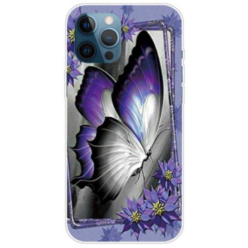 Etui do iPhone 14 Pro Max Fioletowy Motyl