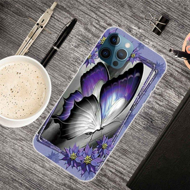 Etui do iPhone 14 Pro Max Fioletowy Motyl