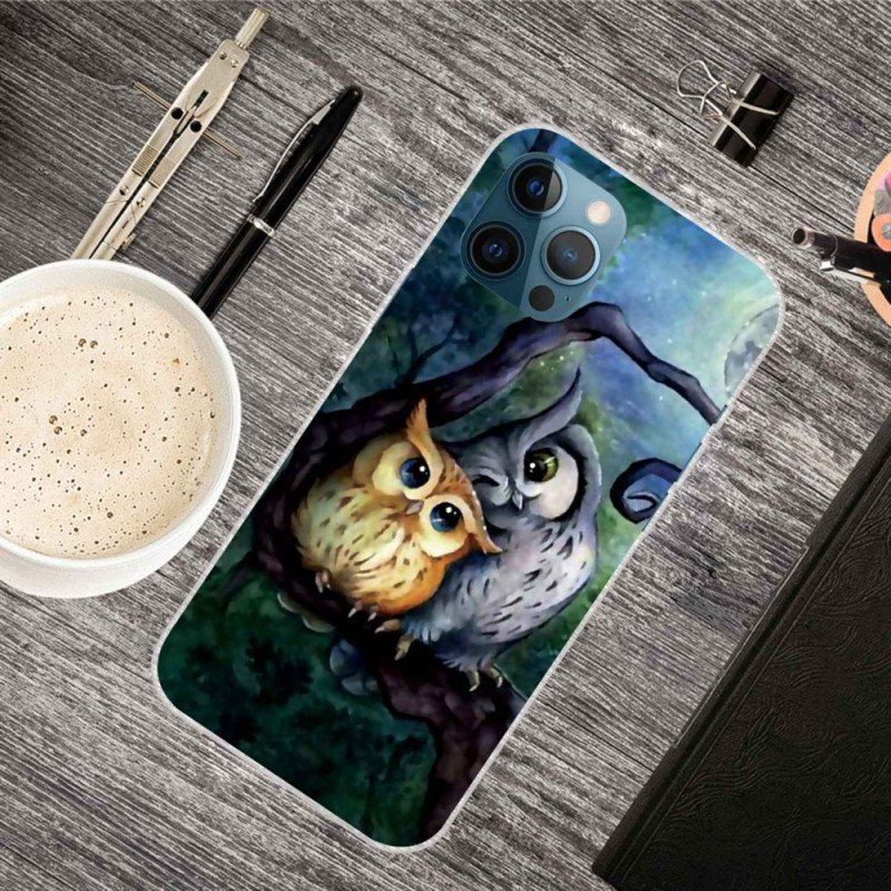 Etui do iPhone 14 Pro Max Malowanie Sów