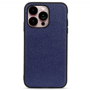 Etui do iPhone 14 Pro Max Prawdziwa Skóra Litchi