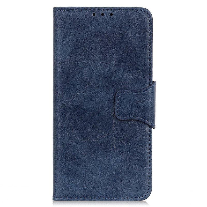 Etui Folio do iPhone 14 Pro Max Dwustronne Zapięcie Ze Skóry Dwoinowej