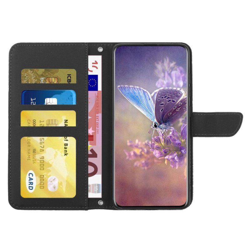 Etui Folio do iPhone 14 Pro Max Motyle I Pasek Na Ramię