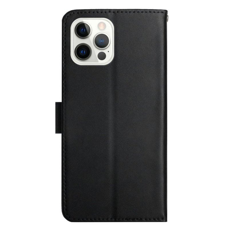 Etui Folio do iPhone 14 Pro Max Prawdziwa Skóra Nappa