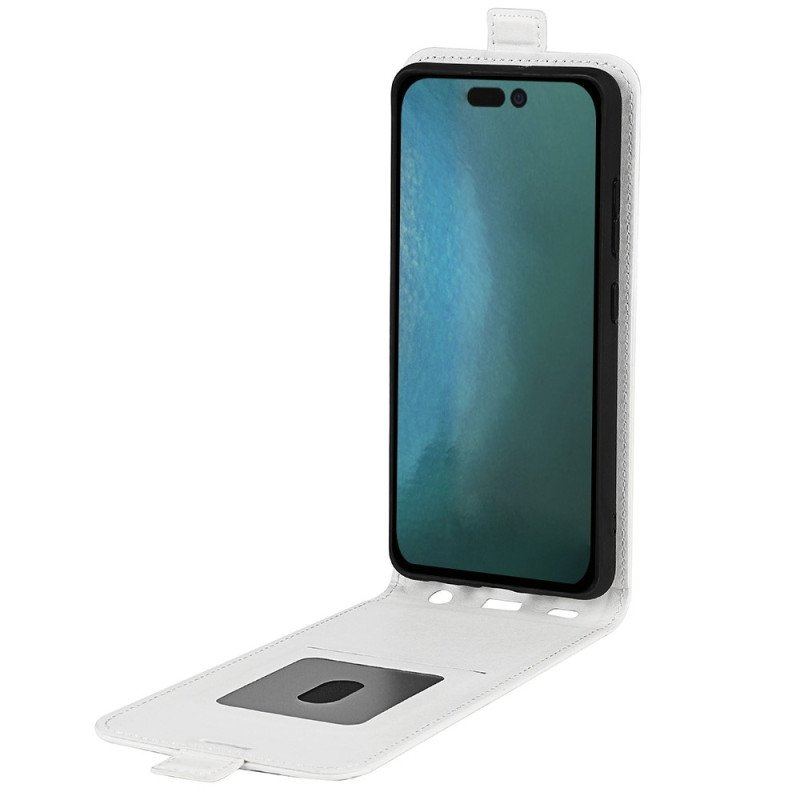 Etui Folio do iPhone 14 Pro Max Skórzany Futerał Pionowy Efekt Skóry Z Klapką